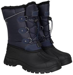 Mountain Warehouse Whistler Kids Snow Boots - Snowproof, Warm, Breathable Childrens Winter Boots, Durable & High Traction Soles - Ideal For Walking & Daily Use Navy Junior Shoe Size 2