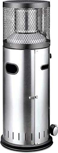 Enders POLO 2.0 Stufa a Gas da Esterno - Stufa a gas radiante - Da Giardino con sistema di riflessione ENDUR - Ruote di trasporto e protezione antiribaltamento - Argento / Acciaio inox #546033