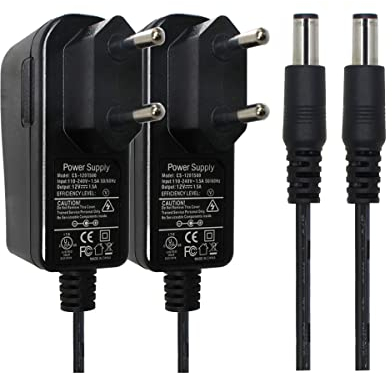 Security-01 2er Pack AC zu DC 12V 1,5A Netzteil Adapter, Stecker 5,5mm x 2,1mm für CCTV-Kamera DVR LED String Licht
