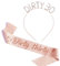 Dusenly 30th Birthday Tiara and Sash - Dirty 30 Headband Rose Gold Dirty 30 Sash Set for Women 30th Birthday Party Decorations