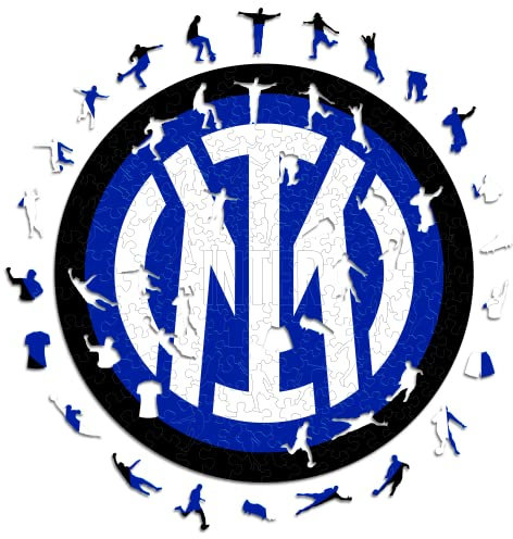 Iconic Puzzles, Inter FC Logo, offizielles Produkt, Holzpuzzle für Erwachsene und Kinder, 100% nachhaltiges Holz, Größe S, 150 Stück