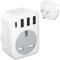 FSTravelP UK to US Plug Adapter with 4 USB Ports US Travel Adapter with 3 USB A & Type C Wall Plug USA Plug Adaptor UK to USA Travel Plug Trip to US Canada Mexico Thailand and More(Type B)