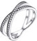 PROSILVER Bague Croix Femme Argent Original, Demi Alliance Faux Diamant Taille 62