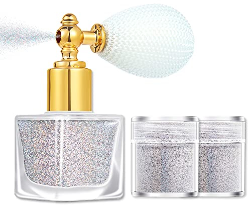 Lucktao Glitzer-Spray für Haar und Körper, Frauen Make-up Körper Glitzer Spray Schimmer, Sparkle Puder Spray Für Haar Gesicht Körper Kosmetik, Geschenk Für Frauen Mädchen(Silber).…