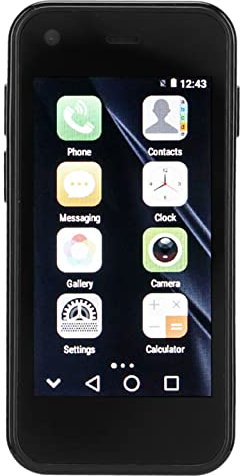 Smartphone 2,5-Zoll-Taschenhandy Super Kleines Touchscreen-Handy für Android, Quad-Core-CPU, 1 GB 8 GB, 1580-mAh, WiFi (Schwarz)