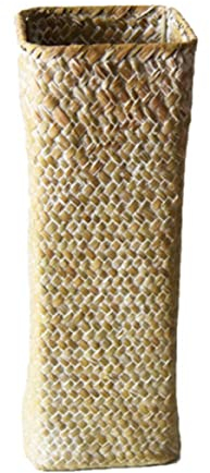 Jarrón de Flores de ratán Vase Alto Vase de Mimbre Alto Tarcha de Flores Tejidas Cesta de Canasta Natural Golz