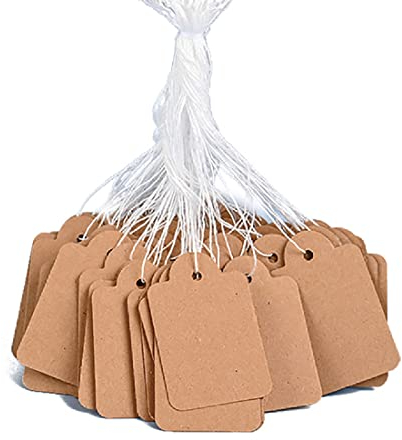 WJI 200 pezzi cartellini prezzi,etichette,Piccolo e leggero, sicuro e resistente, può essere utilizzato per cartellini dei prezzi, espositori per gioielli e abbigliamento, etichette regalo