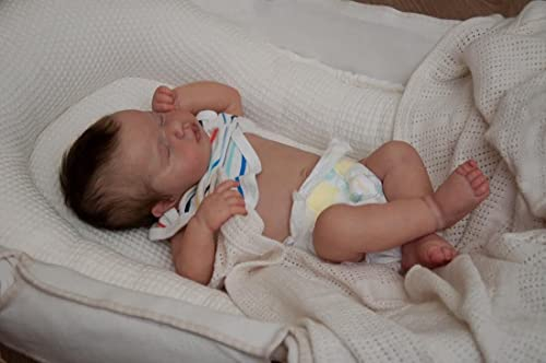 iCradle Lebensechte Reborn Baby Puppen Jungen 20 Zoll Babys Weiche Haut Realistische Neugeborene Babypuppen Ganzkörper-Vinyl-Anatomisch korrekte Puppen mit Fütterungsspielzeug für Kinder ab 3 Jahren +