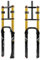26'' Bike Fat Fork Downhill MTB Forcella Ammortizzata Ad Aria Corsa 160mm Forcella Dritta A Doppia Spalla Rimbalzo Blocco Manuale Regolabile QR 9x135mm,Max for Pneumatici 4.0'' (Color : Gold)