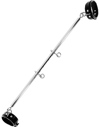 Spreader Bar with Ankle Restraints - Silver, Black