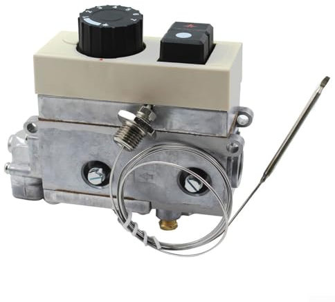 DAZZLEEX Válvula de control de temperatura de gas 120-200 ℃ Celsius termostato gran reemplazo para freidoras comerciales, woks, hornos