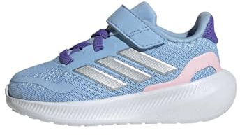 adidas RUNFALCON 5 Shoes Infants Laufschuhe, Glow Blue/Silver Metallic/Clear Pink, 25 EU
