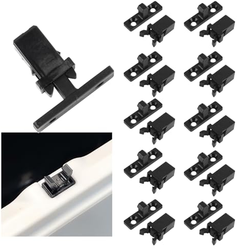 10 Pairs Bin Lid Clasp Replacement Set Compatible with Brabantia 3L to 50L Catch and Striker Touch Lid Bin Clip Latch Spare Repair for Car Glasses Case Kitchen Trash Can Switch Buckle, Black