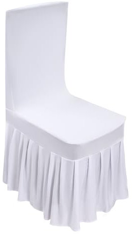 LUNICASHA Stuhl-Slipcover Weiß, 30 Stück Weiße Stuhlhussen für Esszimmerstühle, Elastische Hussen Stuhlbezug, Universeller Esszimmerstuhl-Schonbezug, Waschbar Stuhl Protector für Hochzeit Party