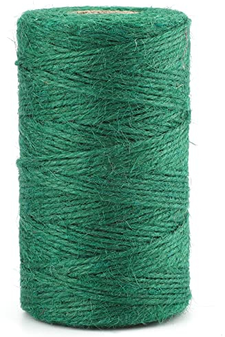 G2PLUS 100M Verde Naturale Iuta Spago,Corda di Iuta,2MM Spago da Giardinaggio,Spago di Juta a 4 Capi per Artigianato Fai da Te,Giardinaggio,Confezioni Regalo,Piante…