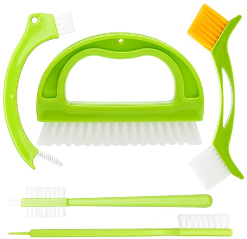 LFBEST Limpiador de lechadas 5 en 1, Kit de Cepillo de Limpieza de lechadas para baño, Cocina y hogar, Cepillo de Limpieza de lechadas y Huecos, Cepillo de Limpieza de Azulejos de cerámica para Ducha