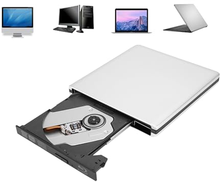 Dpofirs Lettore Blu-Ray per PC, USB3.0 Blu-Ray, unità ottica esterna, masterizzatore a disco, DVD, CD, masterizzatore BD, registratore