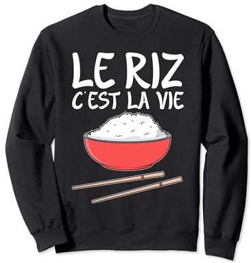 Humour Riz Graine Japon Cuisine Bol de Riz Baguettes Sweatshirt