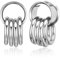 PiercingJak Ohr Flesh Tunnel Double Flared Plug mit Ringen Edelstahl Gewichte Ohrhänger für Gestreckte Expander Ohrpiercing 14mm Ohrplugs Punk Schmuck Damen Männer, 1Paar