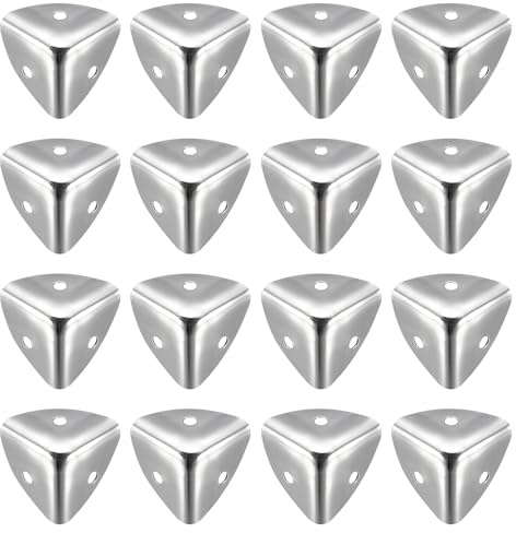 QUARKZMAN Metall Box Ecken Schutz Kante Schutz 25x25x25mm Silber Ton 16Stk für Tisch- und Schreibtisch-Ecken
