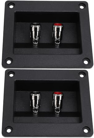 KKPLZZ 2PCS Speaker Box Terminal Subwoofer Box Terminal Cup Spring Loaded Jacks Double Binding Post Speaker Terminal Plates for Car RV Boat