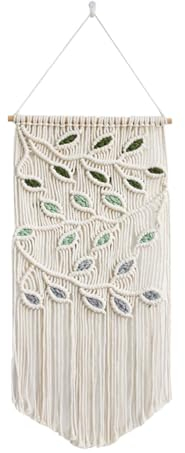 Wondramble makramee wandbehang,Gewebte wandteppich,Boho Handgemacht Spitzenbehänge,Wand Dekoration Kunsthandwerk Hintergrund(80x40cm)