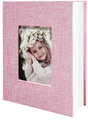 HenPisen Fotoalbum, 10 x 15 cm, 100 Taschen, Leineneinband, vertikal, Einsteckbild, rosa Taschen, Alben für Hochzeit, Familie, Jahrestag, Baby, Urlaub