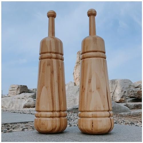 LXLZYXSF Clubbell Arms Strength Trainer Indische Keulen Aus Holz, Beschwert Übungskeulen-Set - Jede Keule 11lbs/5kg, Workout-Ausrüstung Für Das Training Der Schultern, 1 Paar