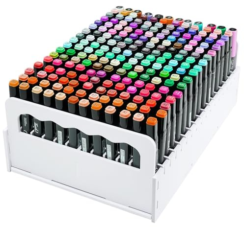 Yrangee 204 Stifte Organizer Schreibtisch, Stifthalter für Schreibtisch Aufbewahrung Bleistifte Buntstifte Marker Kleine Künstler Schminktisch Aufbewahrungsbox aus Holz für Zuhause Büro Schule