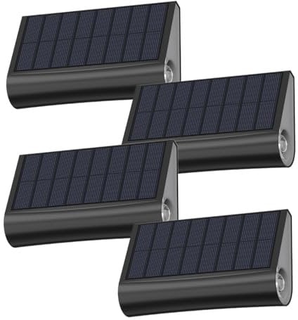 Lumisky 4 x Solar-LED-Wandleuchten, warmweiß, 4 x TWILY Höhe 6,3 cm
