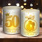 Moorle 12 Windlicht Tischdeko GoldeneHochzeit, Goldene Hochzeit Tischdekoration, 50 Jahre GoldeneHochzeit Geschenkideen, 50. Hochzeitstag Tisch Deko zur GoldeneHochzeit für Teelichter oder Kerzen