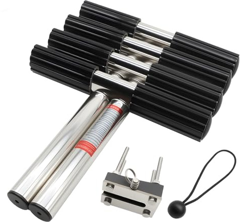 Jecoupoon 4 Step Folding Boat Ladder 316 Stainless Steel Telescoping Pontoon Boat Ladder Fit for Marine Boat, Dock, Swimming Pool