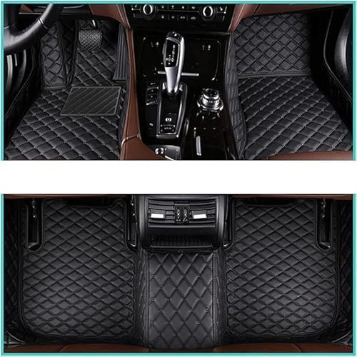 MaKeMoney Auto FußMatten FüR Opel Corsa d 2007-2012 2013 2014 (LHD), Leder Vorne Hinten Schutz Bodenmatten Teppich Auto Innere Schützen ZubehöR,A/Black