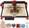 Laser graveur, 5 W Woxcker S2 Machine de gravure laser 300 mm x 300 mm, précision 0.05mm, convient pour le bricolage, le bois, le métal, l'acrylique, le cuir, etc. pour débutants