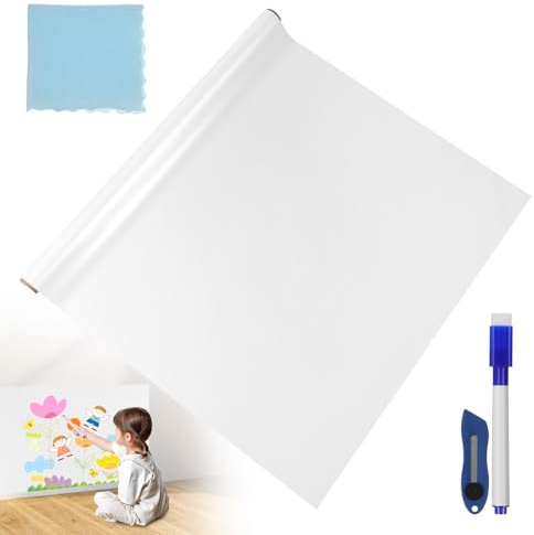 Homoyoyo Grand Tableau Blanc Effaçable à Sec Mural 120X90 CM Autocollant Amovible PVC pour et Dessin pour Écoles et Garçon et Filles