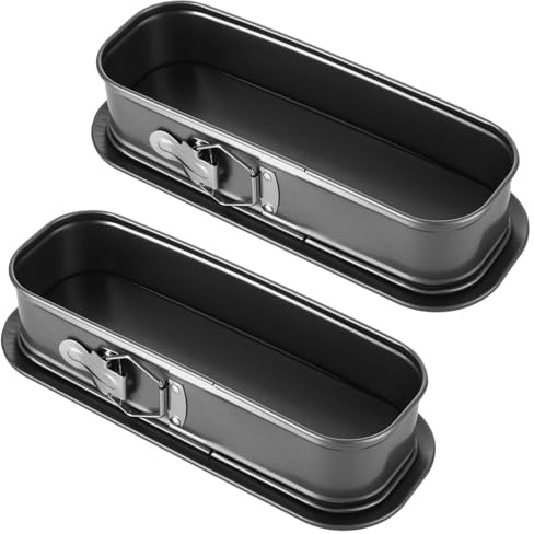 ASelected 2PCS 12in Springform Pans Carbon Steel Nonstick Removable Bottom | Rectangular Spring Form Pan for Cheesecake Ease Removal and Handling, Ideal for Cheesecake, Tiramisu, Terrine and Bread