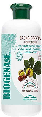 Biogenase Bagnodoccia Ippocastano Bagnoschiuma Linfodrenante 500 ML - Bagnoschiuma Delicato - Docciaschiuma Naturale per l'Igiene del Corpo - Lascia la Pelle Liscia e Morbida