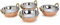 Zap Impex Karahi Servierschalen – 4-teilig – Kupfer gehämmert & Edelstahl innen – 13 cm (300 ml) – Indisches Serviergeschirr für Curry, Biryani & Beilagen