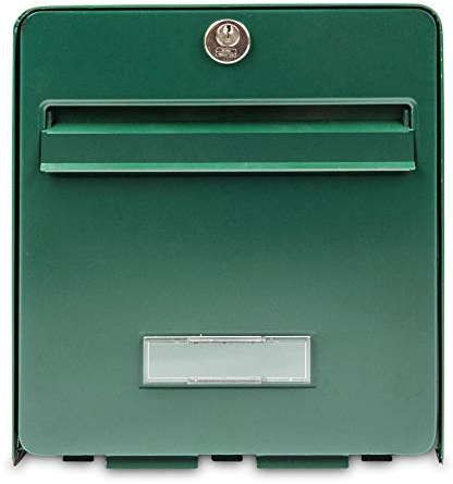 BURG-WÄCHTER Boîte aux Lettres Agréée La Poste, 2 Portes, 502 VE FAVOR, Vert, en Acier Galvanisé, Avec Porte à Ouverture Totale et Stop-Courrier (Porte bloquée à 120°)