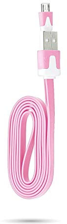 Shot Case – Cable Cargador para Mando Xbox One USB/Micro USB 1 M Noodle Universal Conector (Color Rosa)