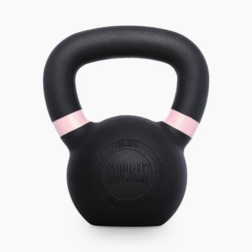 SUPRFIT – Elite Kettlebells 8 kg – pulverbeschichtete Kugelhantel aus massivem Gusseisen für Fitness, Crossfit & Krafttraining – mit Farbcodierung zur besseren Unterscheidung der Gewichte