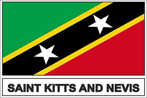 Akachafactory Sticker Aufkleber Flaggen Flagge SCN Saint st Kitts Nevis