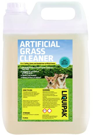Liquipak Artificial Grass Cleaner 5L | Pet Friendly Concentrated AstroTurf Cleaner, Removes Stains & Eliminates Odours, Safe Disinfectant for Synthetic Lawns