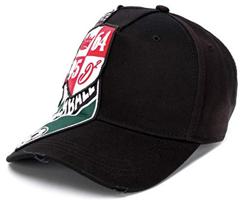 DSQUARED2 Football Club Oversized Multi Patch Logo Embroidered Iconic Baseball Cap Kappe Basebalkappe Hat Hut