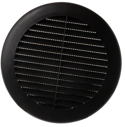 150mm Grille de Ventilation avec Moustiquaire - Grille D'aération - Plastique ABS Noir