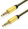 Male to Male Audio Cable 5m, TRRS 3.5mm 4 Pole Nylon Braided Stereo Aux Cable/Auxiliary Cable/Aux Cord for Headphones, PS4,Phone, Tablets, Headset, PC, Laptop and More (5m/15Feet)