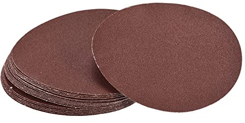 sourcing map 5-Inch PSA Sanding Disc Aluminum Oxide Adhesive Back Sandpaper 120 Grit 30 Pcs