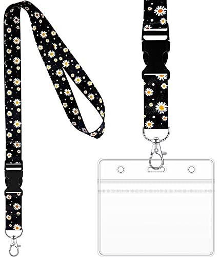 Tenare Lanyard with Card Holder Detachable Neck Strap for Keys Black