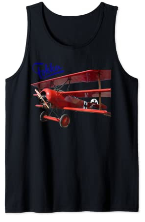 Oldtimer Flugzeug Fokker D3 Dreidecker Roter Baron WW1 Tank Top
