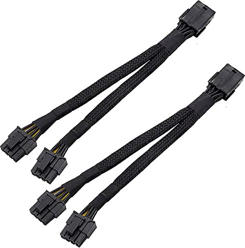 Hsthe Sea GPU VGA PCI-e 8 pin PCI Express scheda grafica video GPU VGA 8 pin femmina a doppia GPU 8 (6 + 2) pin maschio GPU 8 pin splitter alimentazione cavo di prolunga 8 pin GPU 25 cm